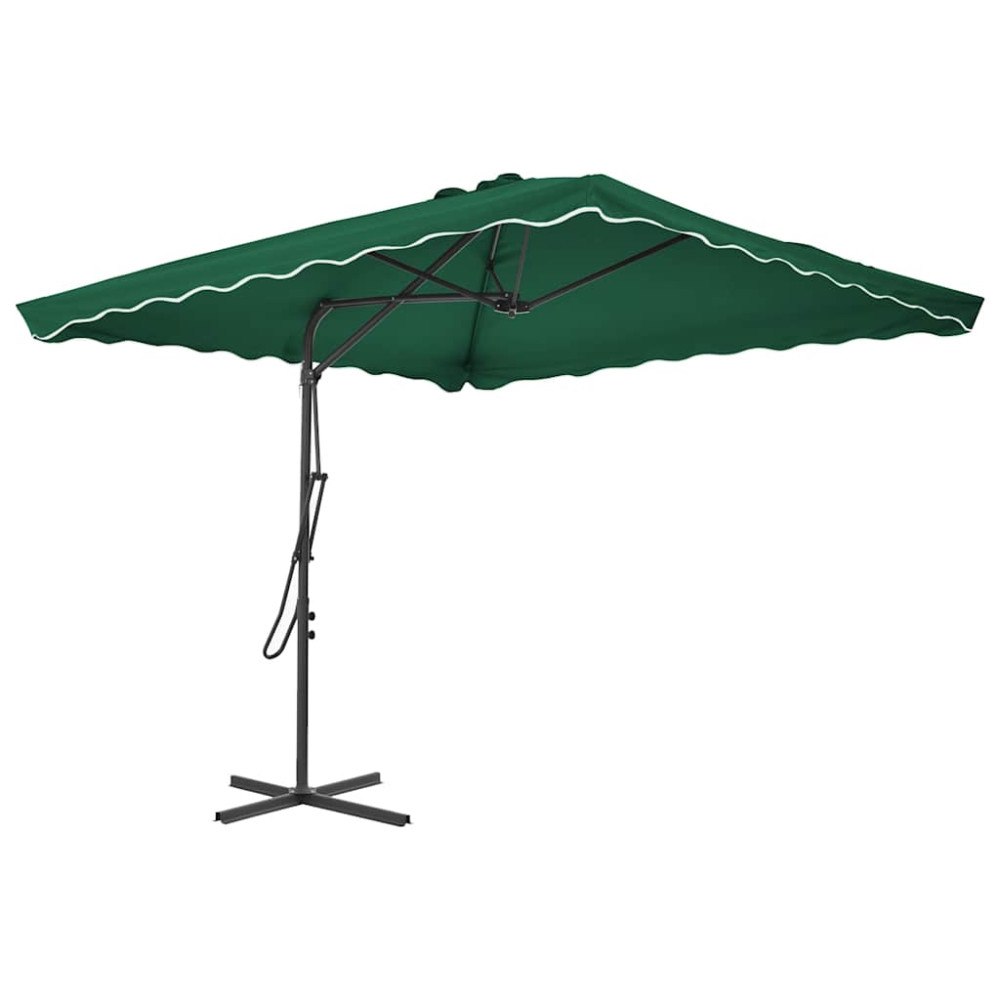vidaXL Trädgårdsparasoll med stålstång 250x250 cm grön