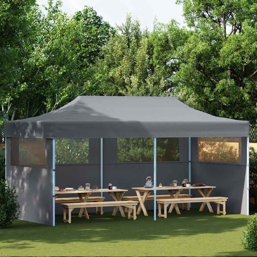 vidaXL Pop-Up hopfällbart partytält med sidoväggar 3x6 m antracit