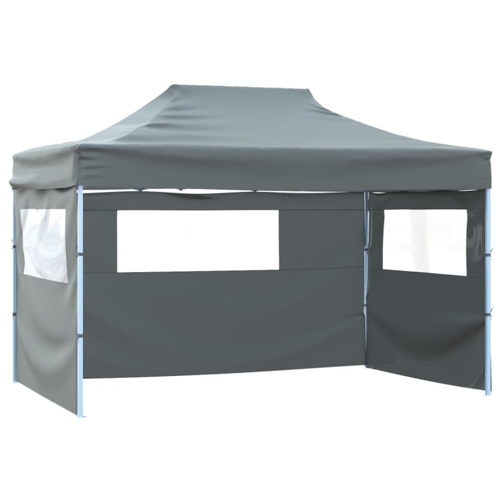 vidaXL Hopfällbart tält med 3 väggar 431x291x315 cm antracit