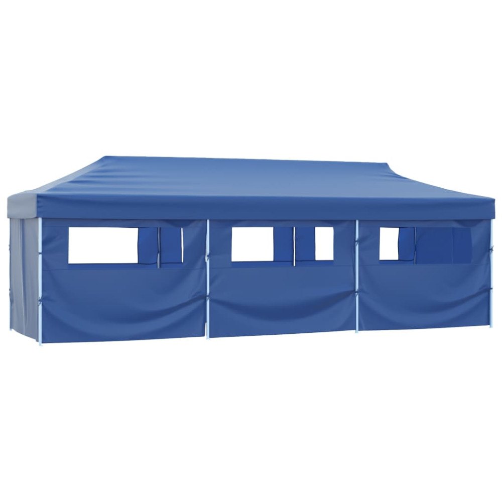 vidaXL Pop-Up hopfällbart partytält med 8 sidoväggar blå 870x291x315 cm
