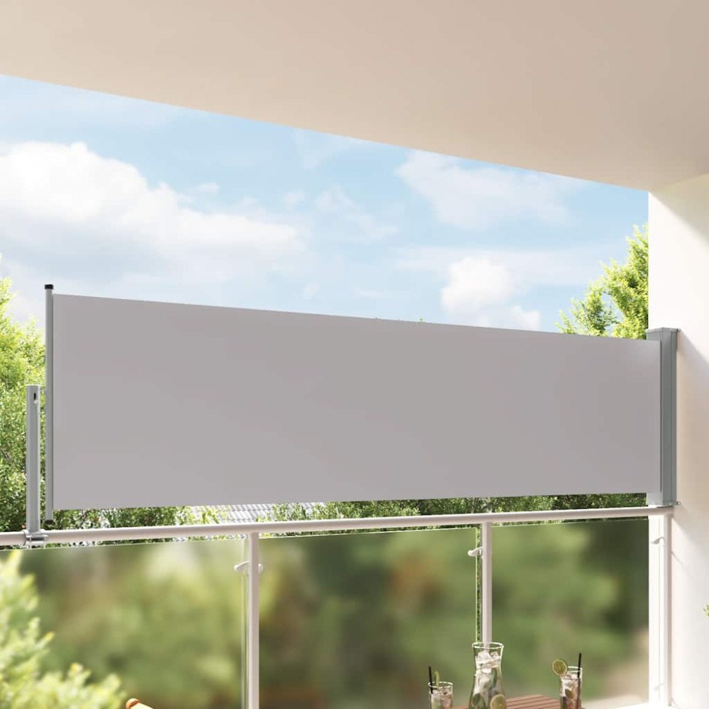 vidaXL Infällbar sidomarkis 100 x 300 cm grå