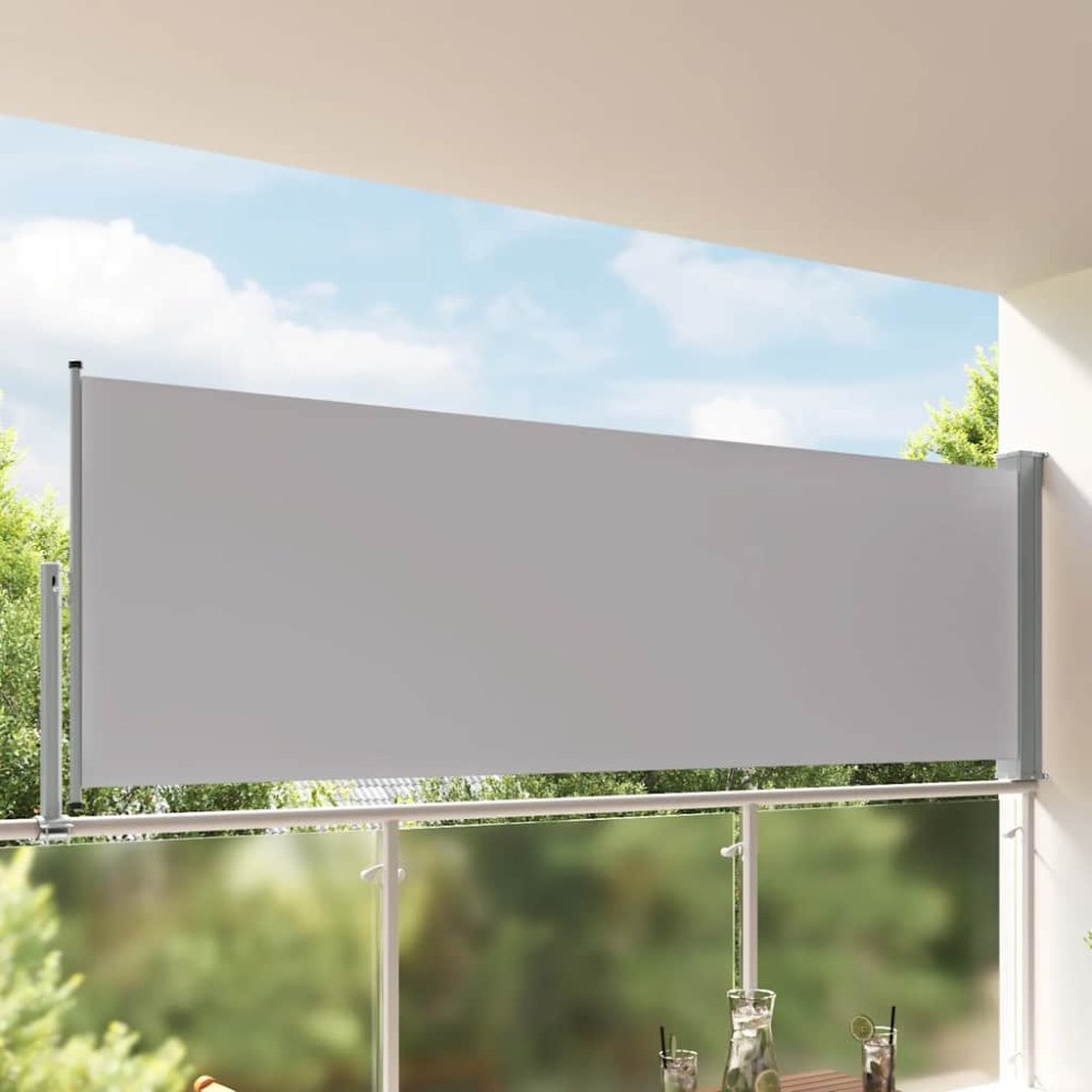 vidaXL Infällbar sidomarkis 120 x 300 cm grå