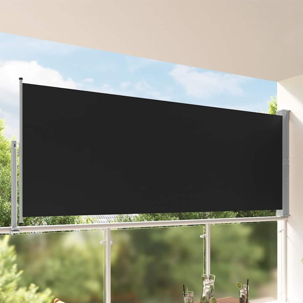 vidaXL Infällbar sidomarkis 140 x 300 cm svart