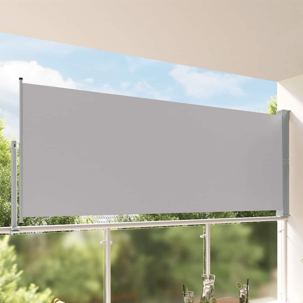 vidaXL Infällbar sidomarkis 140 x 300 cm grå