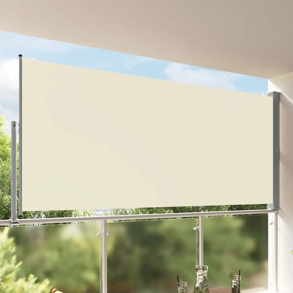 vidaXL Infällbar sidomarkis 160 x 300 cm gräddvit