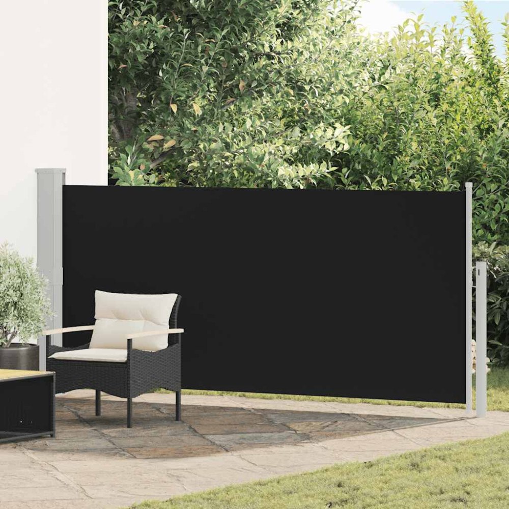 vidaXL Infällbar sidomarkis 140 x 300 cm svart