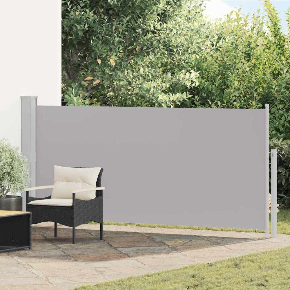 vidaXL Infällbar sidomarkis 140 x 314 cm grå