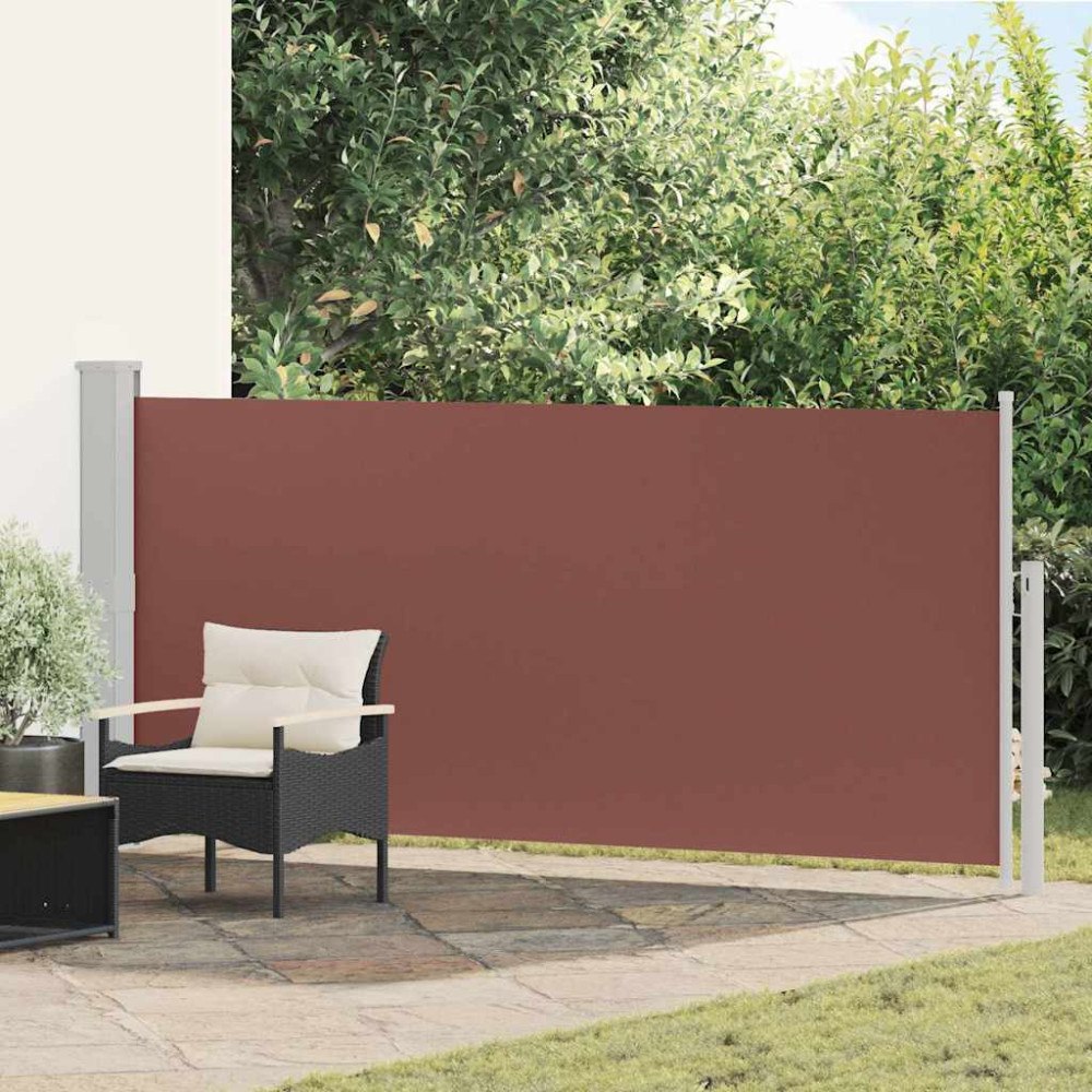 vidaXL Infällbar sidomarkis 140 x 300 cm brun
