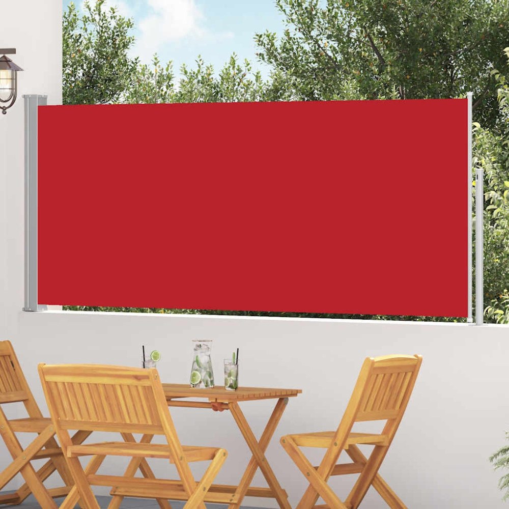 vidaXL Infällbar sidomarkis 120 x 300 cm röd