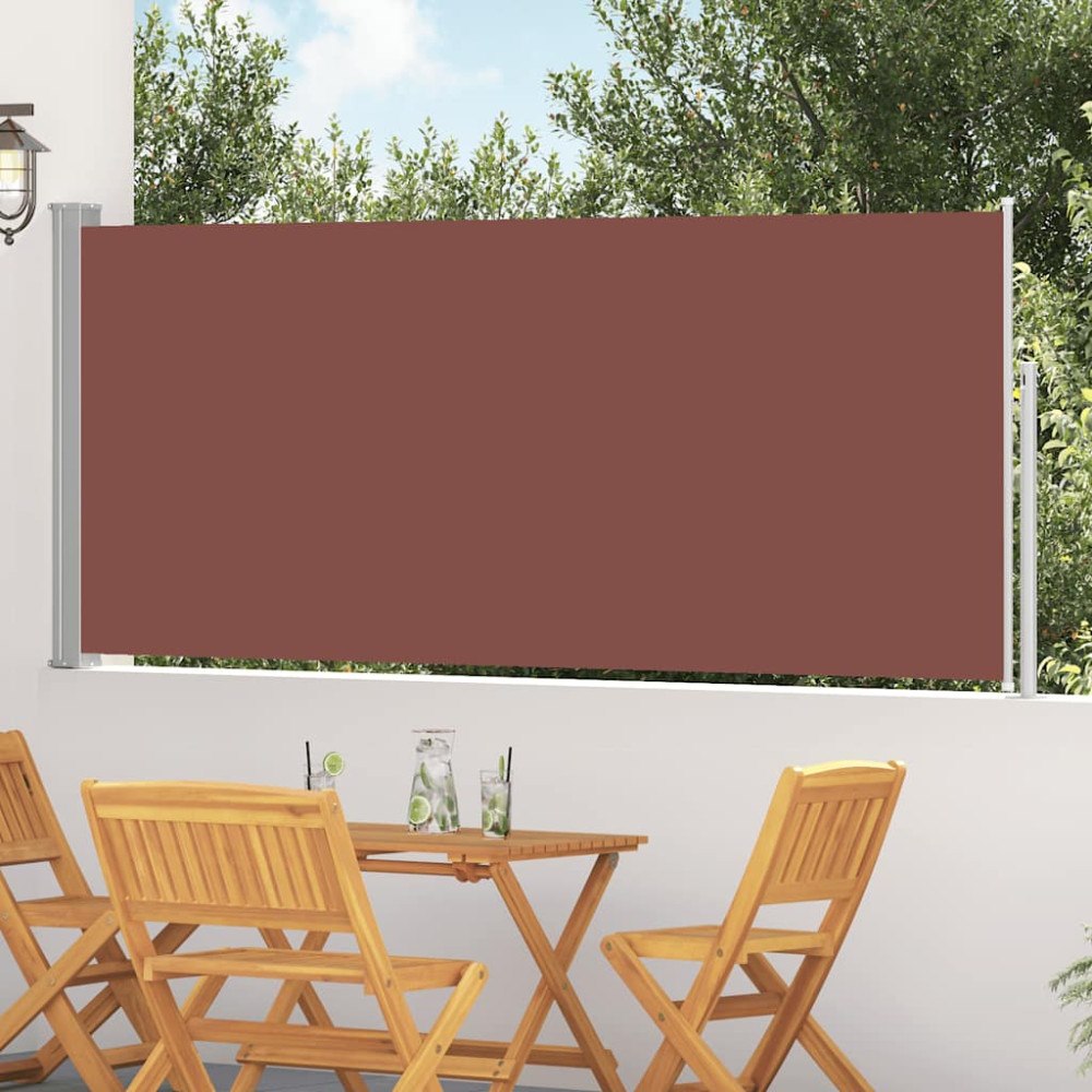 vidaXL Infällbar sidomarkis 117x314 cm brun