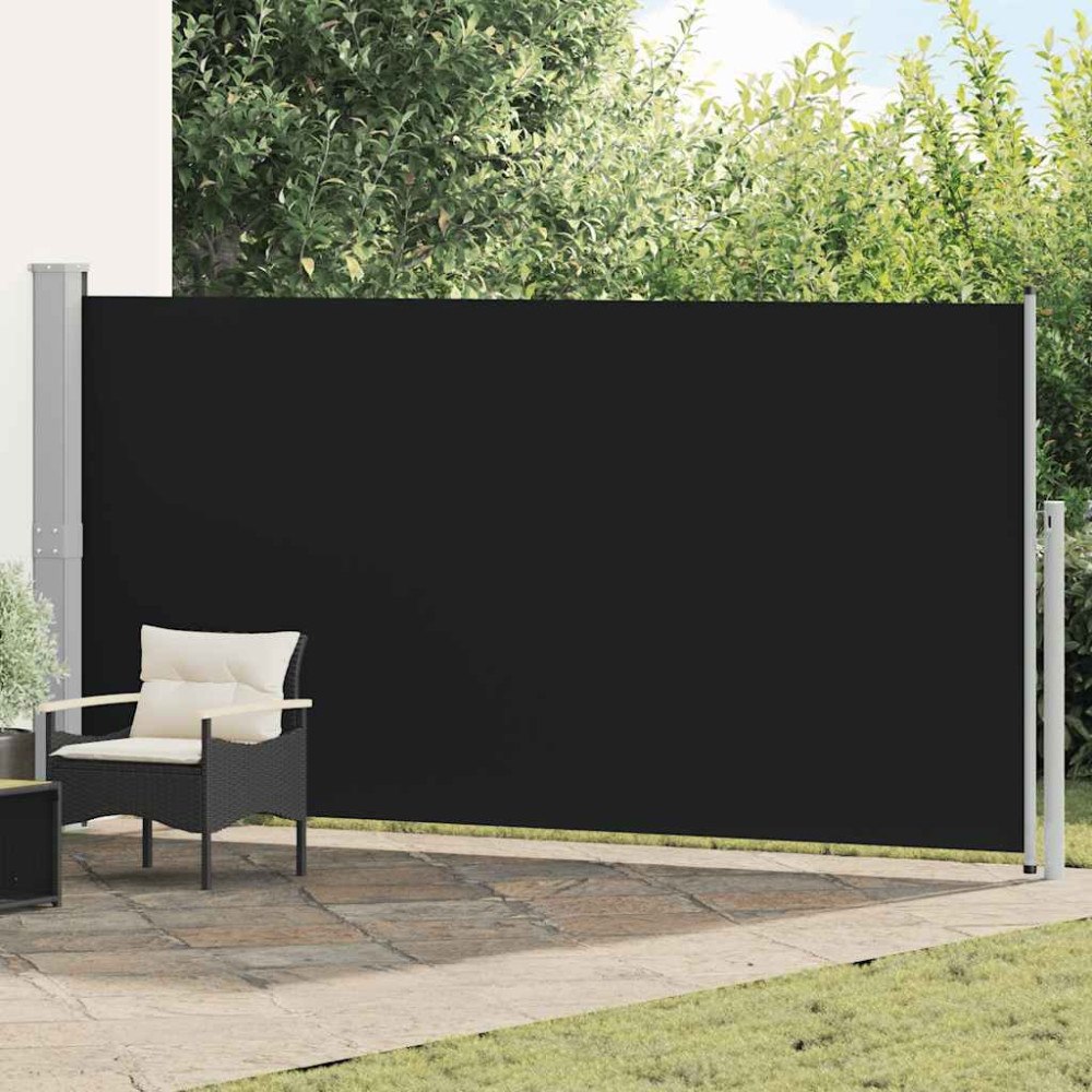 vidaXL Infällbar sidomarkis 160 x 514 cm svart