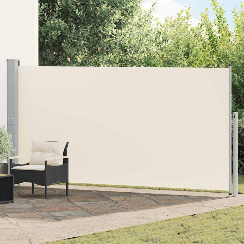 vidaXL Infällbar sidomarkis 160 x 500 cm gräddvit