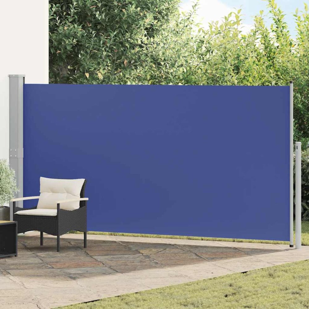 vidaXL Infällbar sidomarkis 160 x 500 cm blå