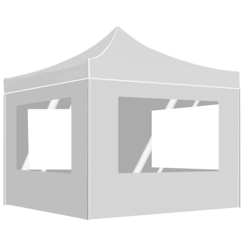vidaXL Hopfällbart partytält med väggar aluminium 3x3 m vit