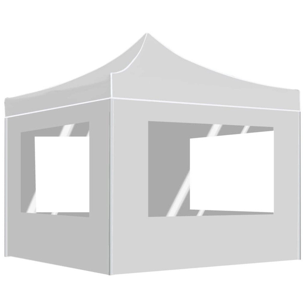 vidaXL Hopfällbart partytält med väggar aluminium 3x3 m vit