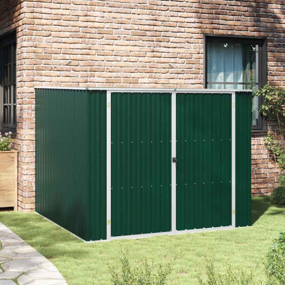 vidaXL Trädgårdsskjul grön 195x198x159 cm galvaniserat stål