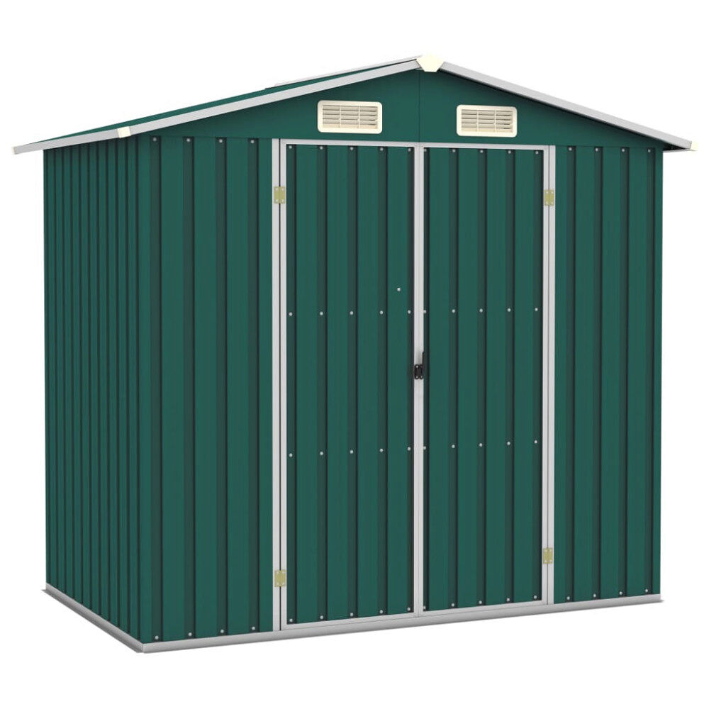 vidaXL Trädgårdsskjul grön 205x129x183 cm galvaniserat stål