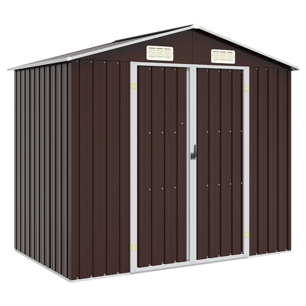 vidaXL Trädgårdsskjul brun 205x129x183 cm galvaniserat stål
