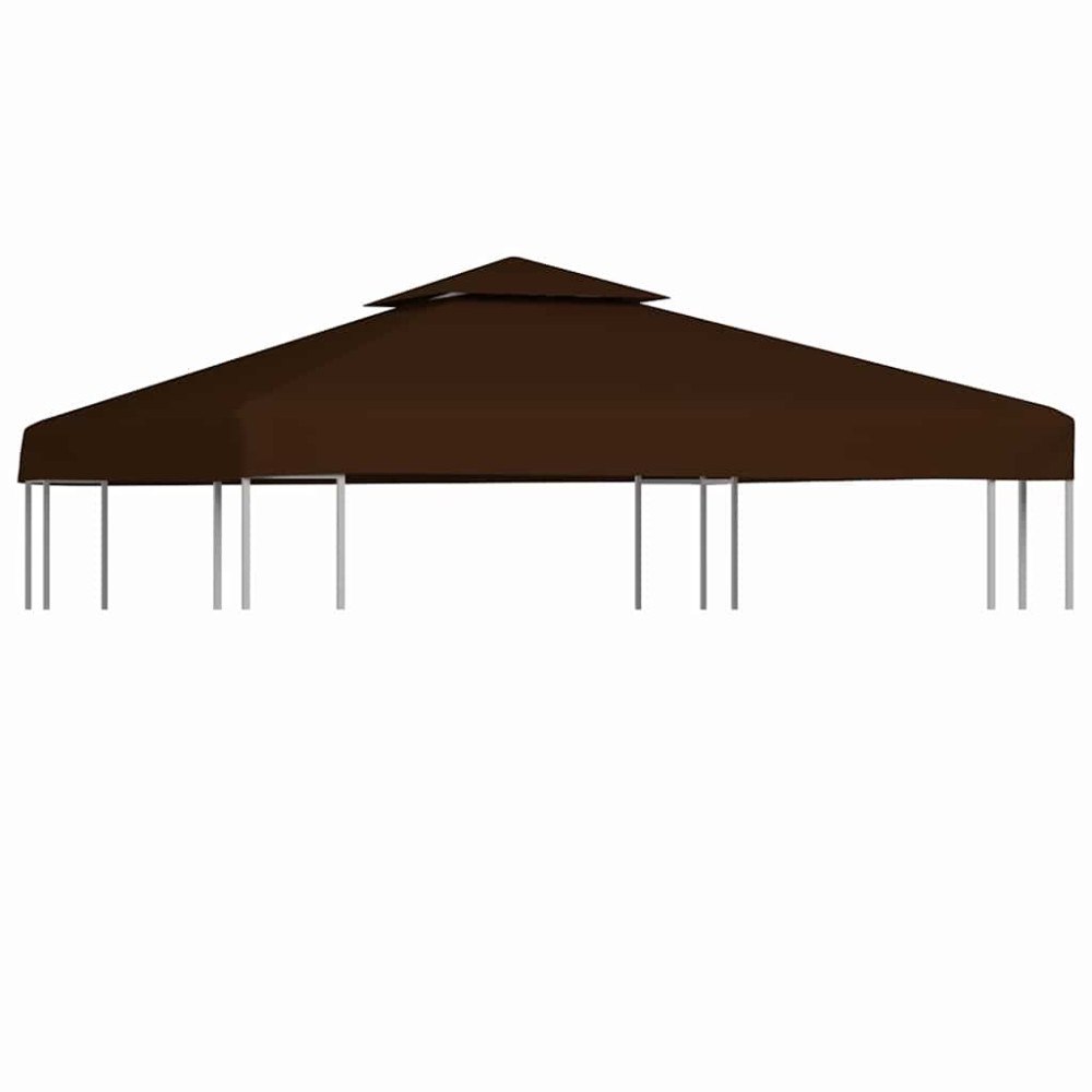 vidaXL Paviljongtak med ventilering 310 g/m² 3x3 m brun