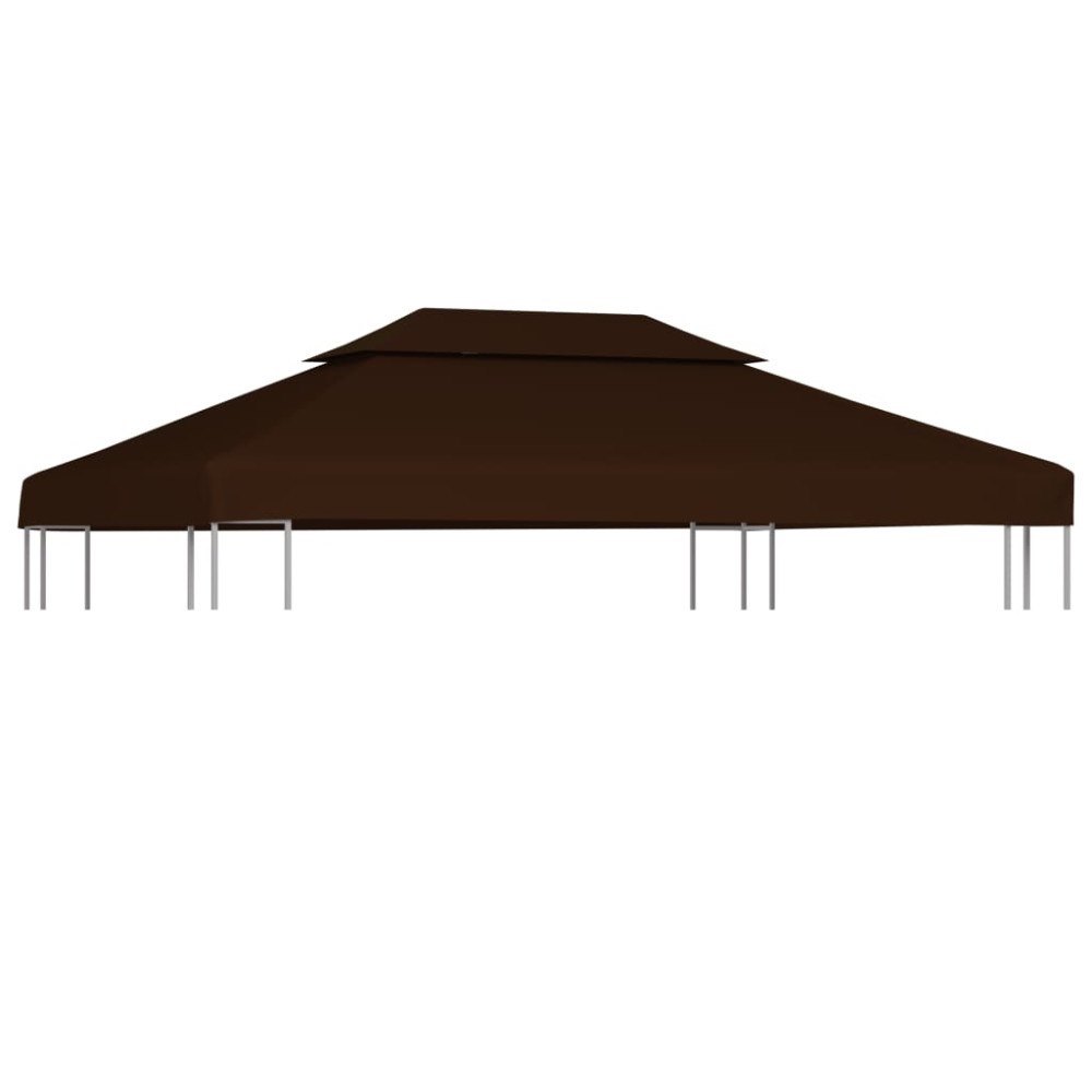 vidaXL Paviljongtak med ventilering 310 g/m² 4x3 m brun