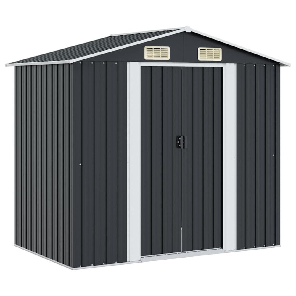 vidaXL Förvaringsbod antracit stål 204x132x186 cm