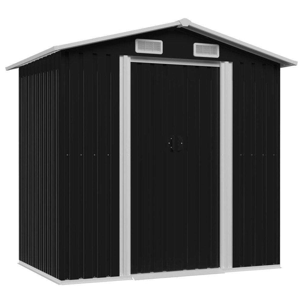 vidaXL Förvaringsbod antracit stål 204x132x186 cm