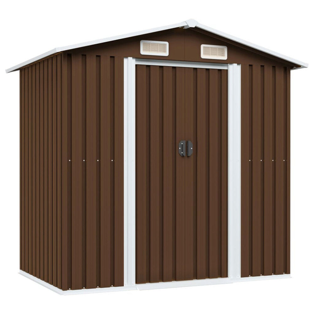 vidaXL Förvaringsbod brun 204x132x186 cm stål