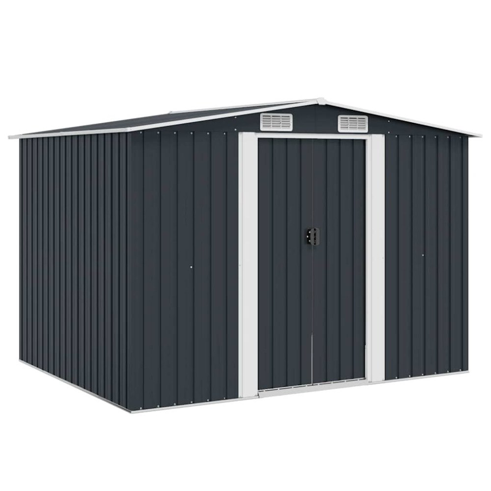 vidaXL Förvaringsbod antracit stål 257x205x178 cm