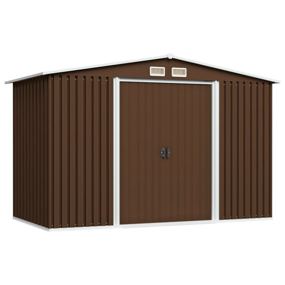 vidaXL Förvaringsbod brun 257x205x178 cm stål