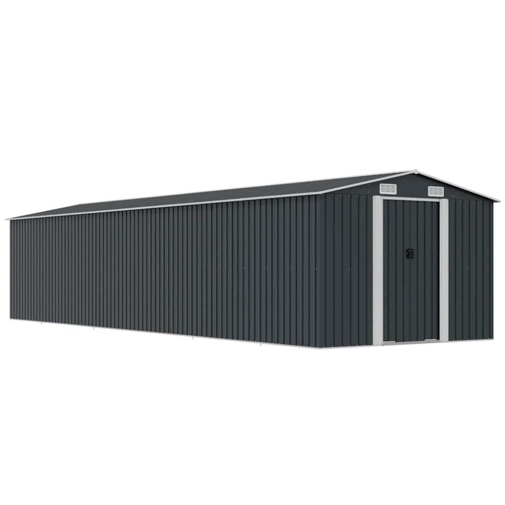 vidaXL Trädgårdsskjul antracit 257x779x181 cm galvaniserat stål