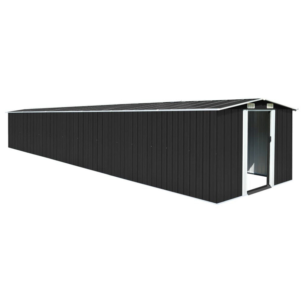 vidaXL Trädgårdsskjul antracit 257x779x181 cm galvaniserat stål