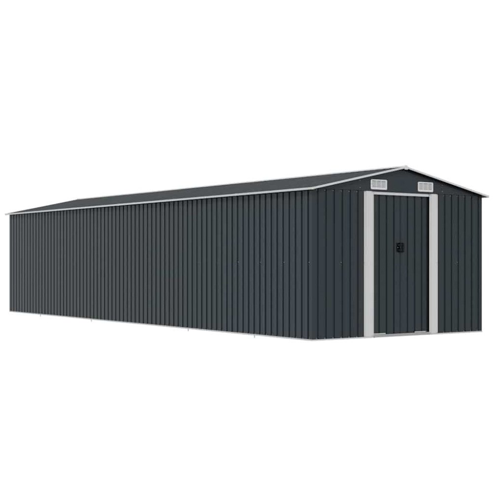 vidaXL Trädgårdsskjul antracit 257x990x181 cm galvaniserat stål