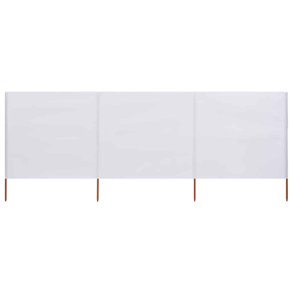 vidaXL Vindskydd 3 paneler tyg 400x80 cm sandvit