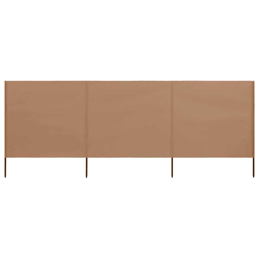 vidaXL Vindskydd 3 paneler tyg 400x80 cm taupe