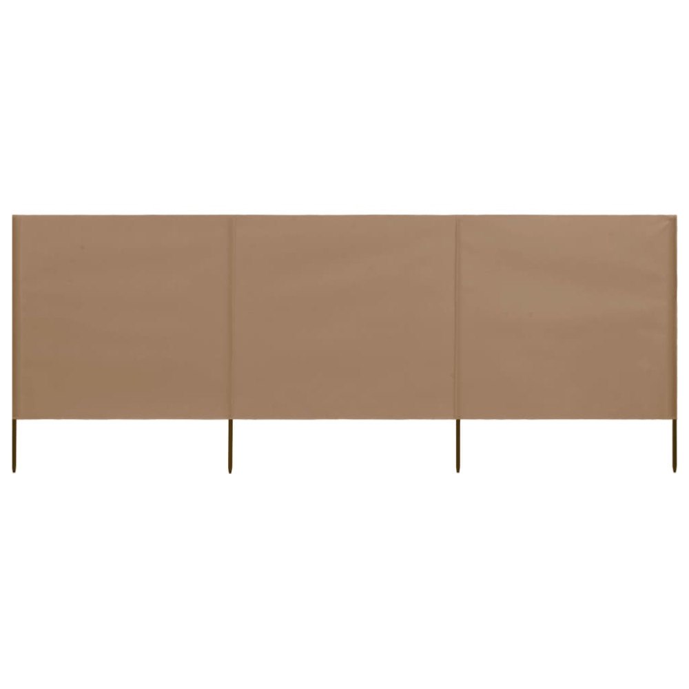 vidaXL Vindskydd 3 paneler tyg 400x80 cm taupe
