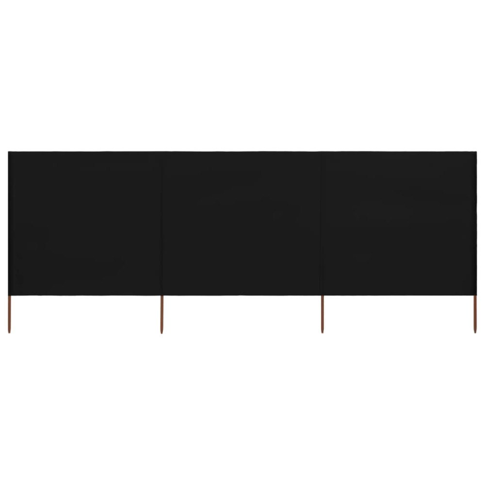 vidaXL Vindskydd 3 paneler tyg 400x120 cm svart