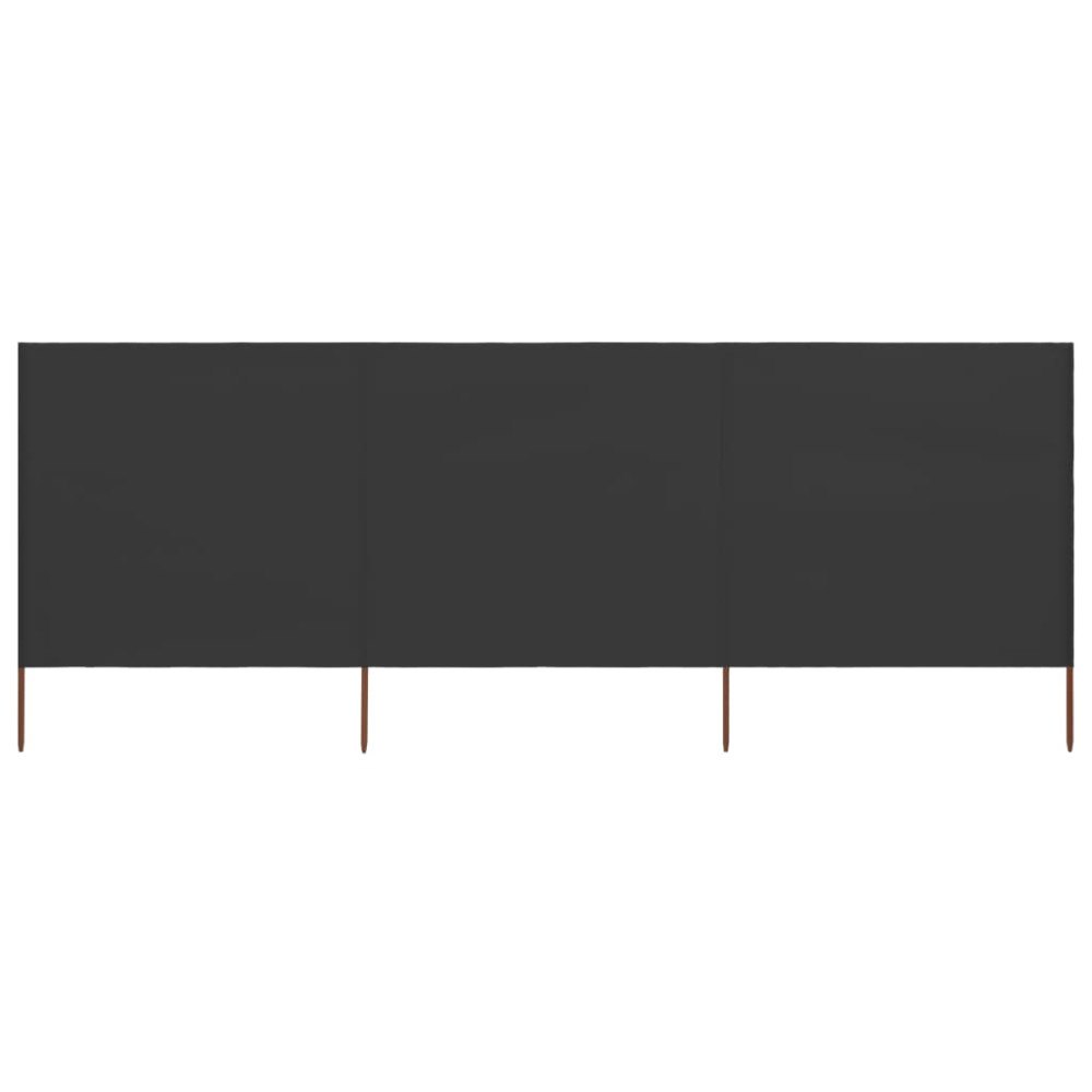 vidaXL Vindskydd 3 paneler tyg 400x160 cm antracit