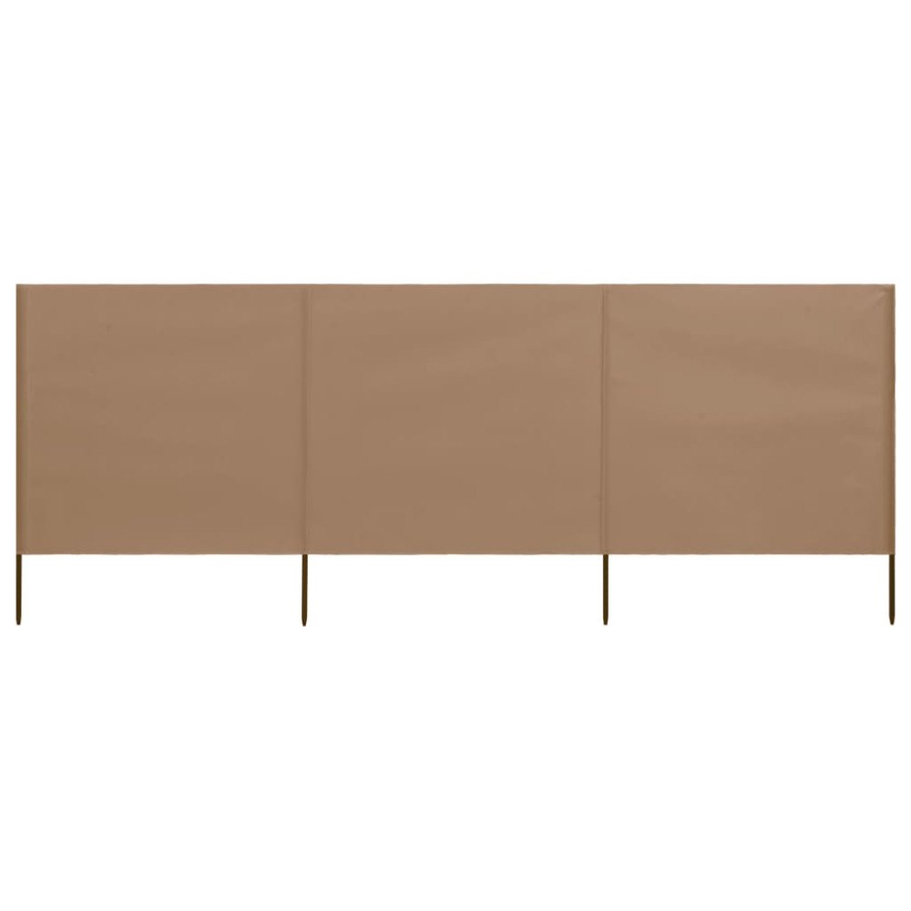 vidaXL Vindskydd 3 paneler tyg 400x160 cm taupe