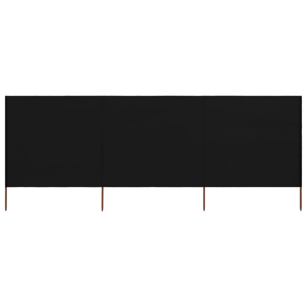 vidaXL Vindskydd 3 paneler tyg 400x160 cm svart