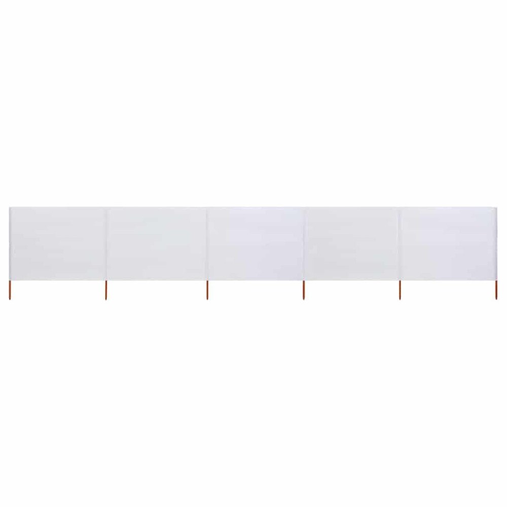 vidaXL Vindskydd 5 paneler tyg 600x80 cm sandvit