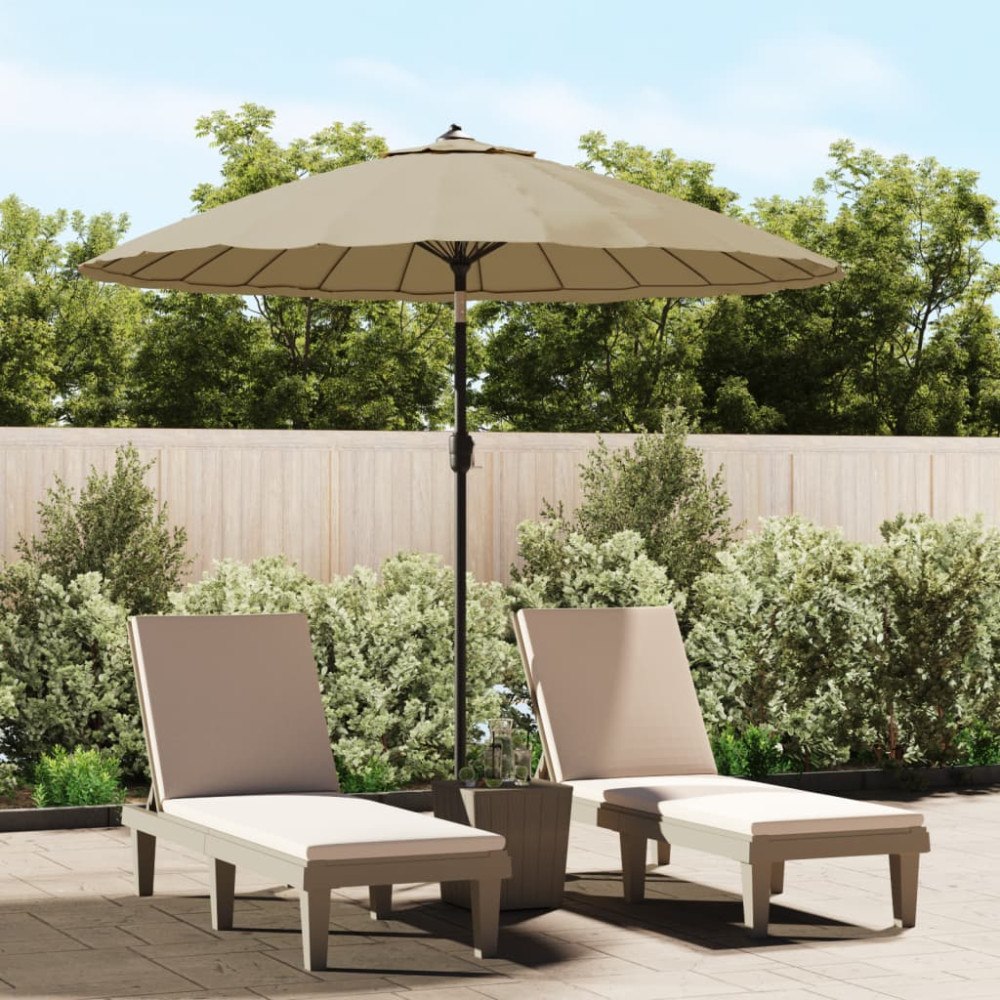 vidaXL Trädgårdsparasoll med aluminiumstång 250 cm taupe