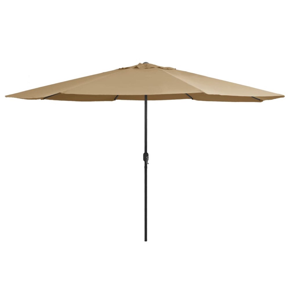 vidaXL Trädgårdsparasoll med metallstång 390 cm taupe