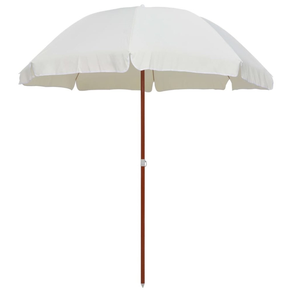 vidaXL Trädgårdsparasoll med stålstång 240 cm sand