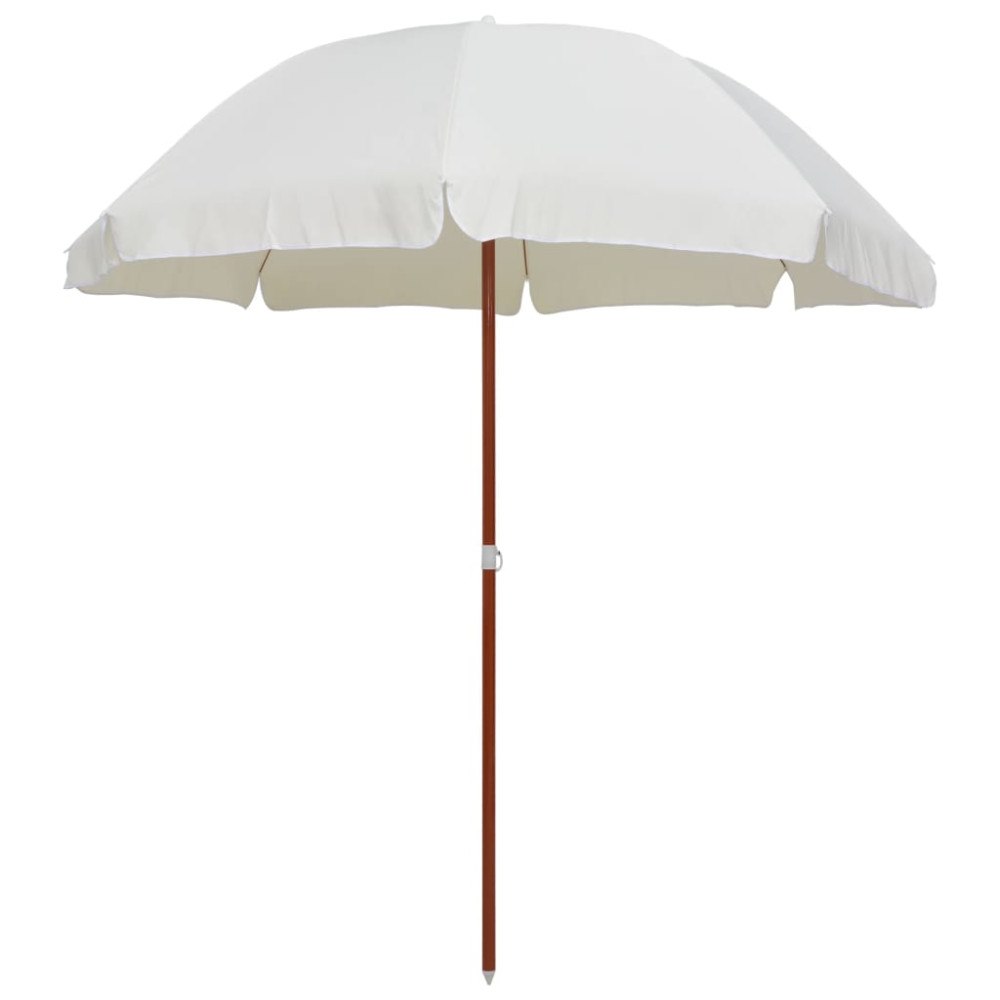 vidaXL Trädgårdsparasoll med stålstång 240 cm sand