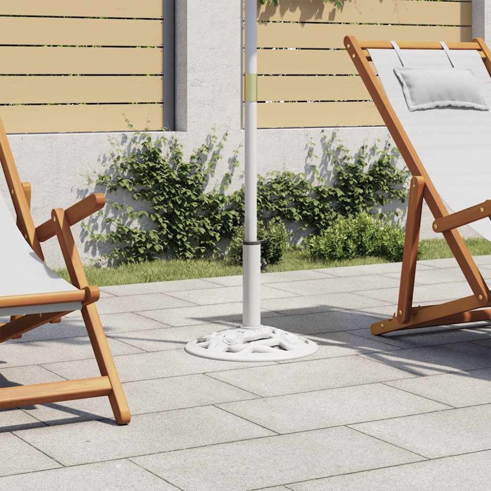 vidaXL Parasollfot vit 9 kg 40 cm gjutjärn