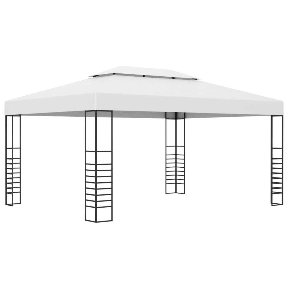 vidaXL Paviljong pulverlackerat stål 4x3x2,7 m vit