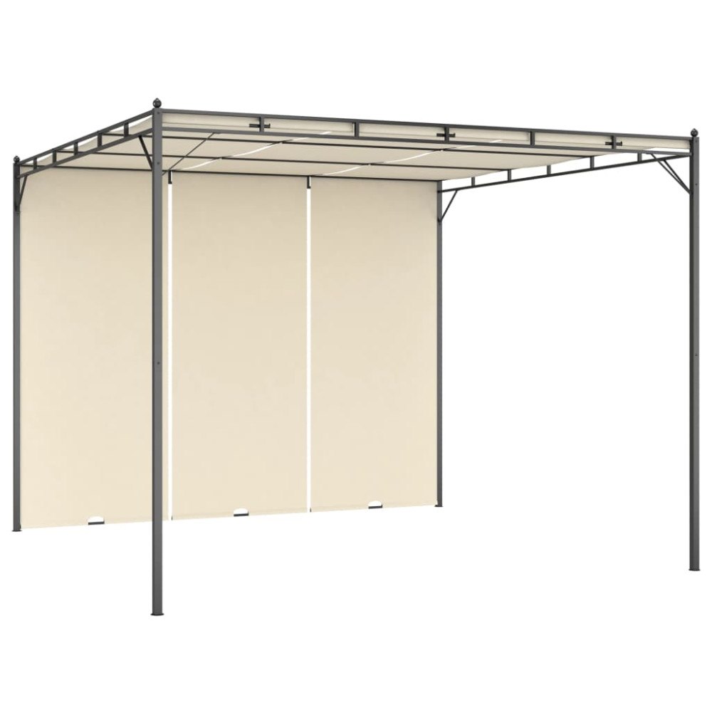 vidaXL Trädgårdspaviljong med draperier 3x3x2,25m gräddvit