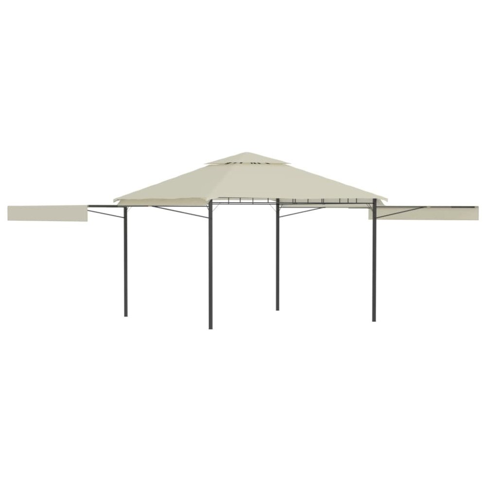 vidaXL Paviljong med förlängda tak 3x3x2,75 m gräddvit 180 g/m²