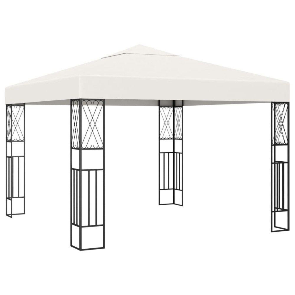 vidaXL Paviljong 3x3 m gräddvit tyg