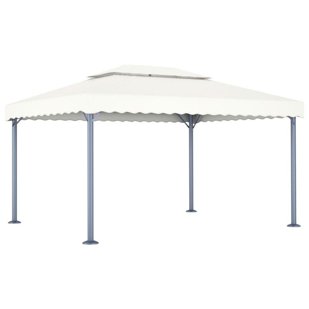 vidaXL Paviljong 400x300 cm gräddvit aluminium